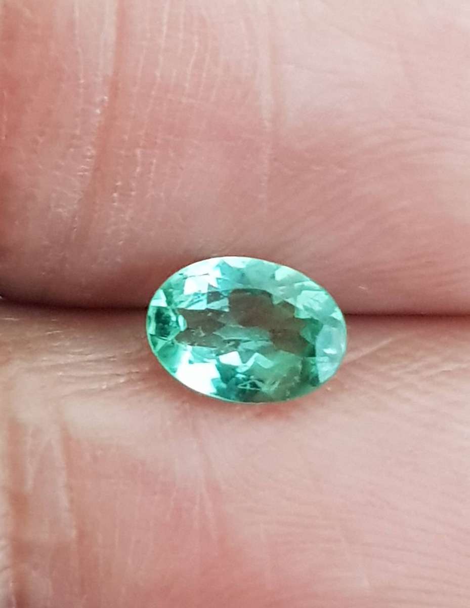 Bluish Green Tourmaline 0.60Ct. Oval Cut Natural Unheated Gemstone