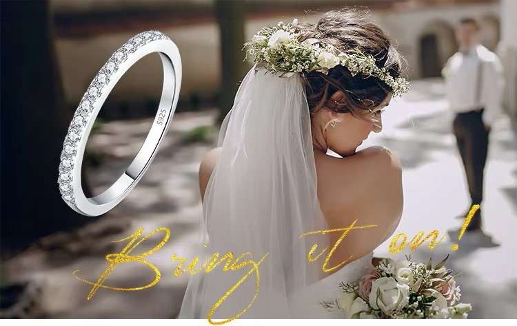 Moissanite Eternity 0.225ct Ring VVSI/D **GRA Certified**  in 925 Sterling Silver