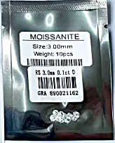 0.10Cts  MOISSANITE ROUND 3mm *VVSI D 1PIECE