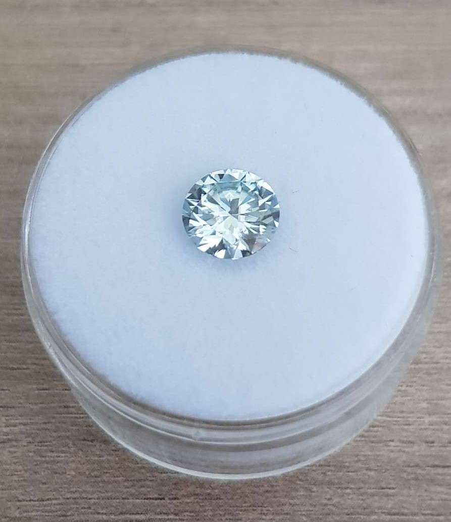 Moissanite 1.00ct  VVS1 Light Blue Round Brilliant Cut Loose Moissanite