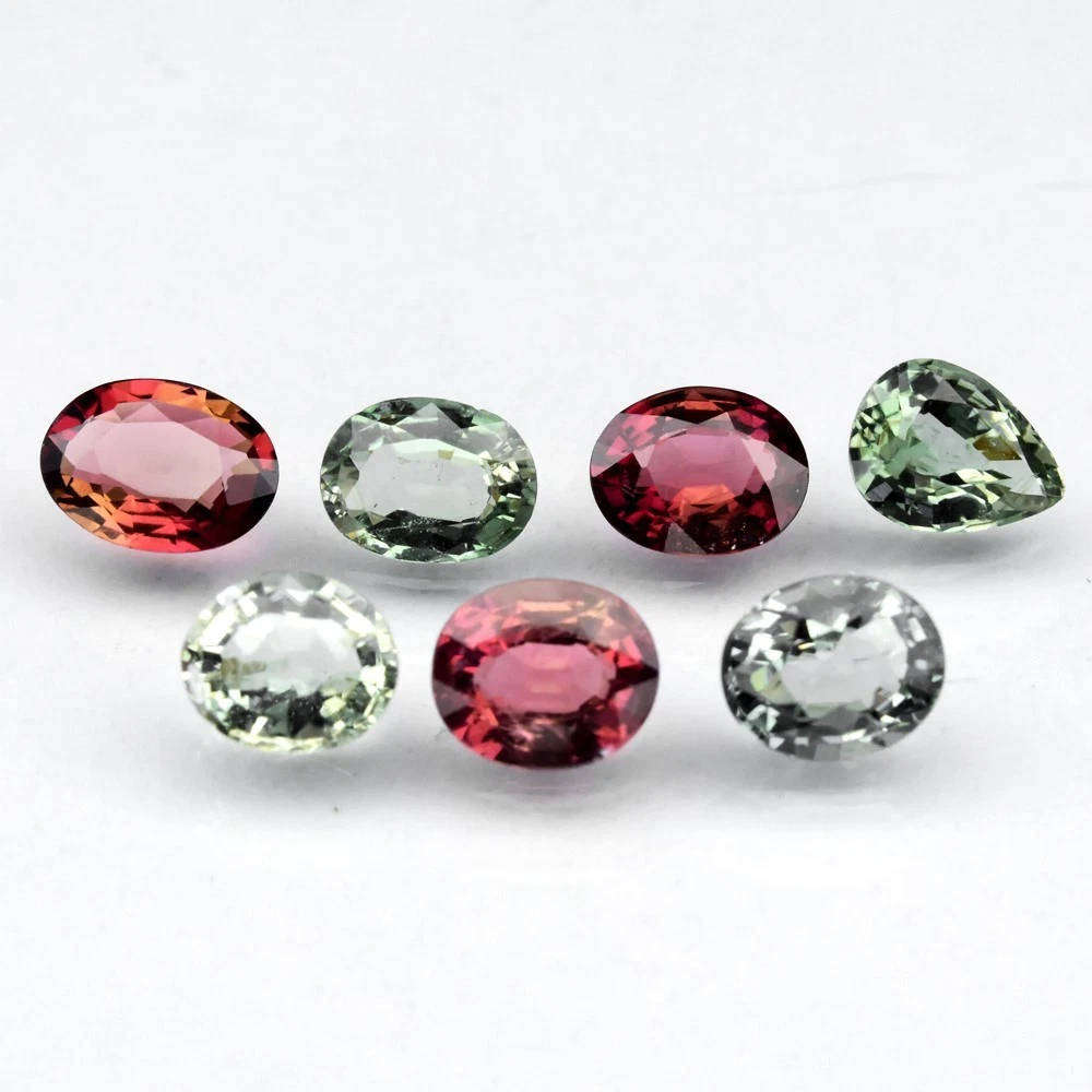 4.06ct Tourmaline 7pcs Lot Pear & Oval Natural - Unheated Mozambique