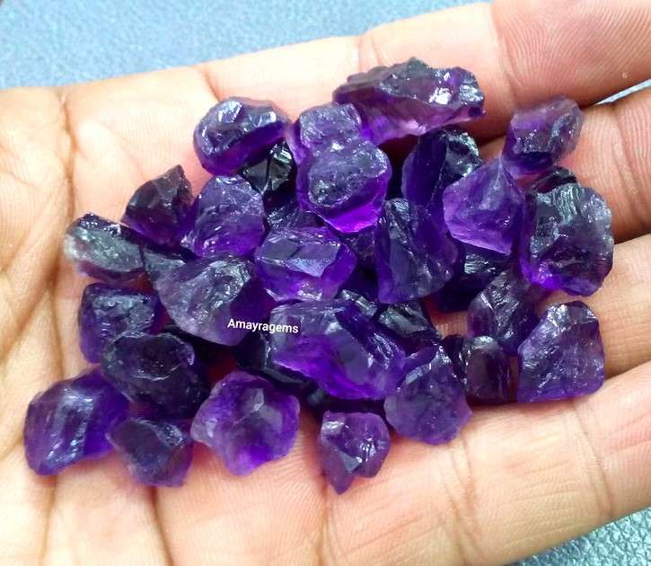 Amethyst Rough Kanela ,Size 12-15 MM Fantastic Quality ,Natural Purple Amethyst Gemstone