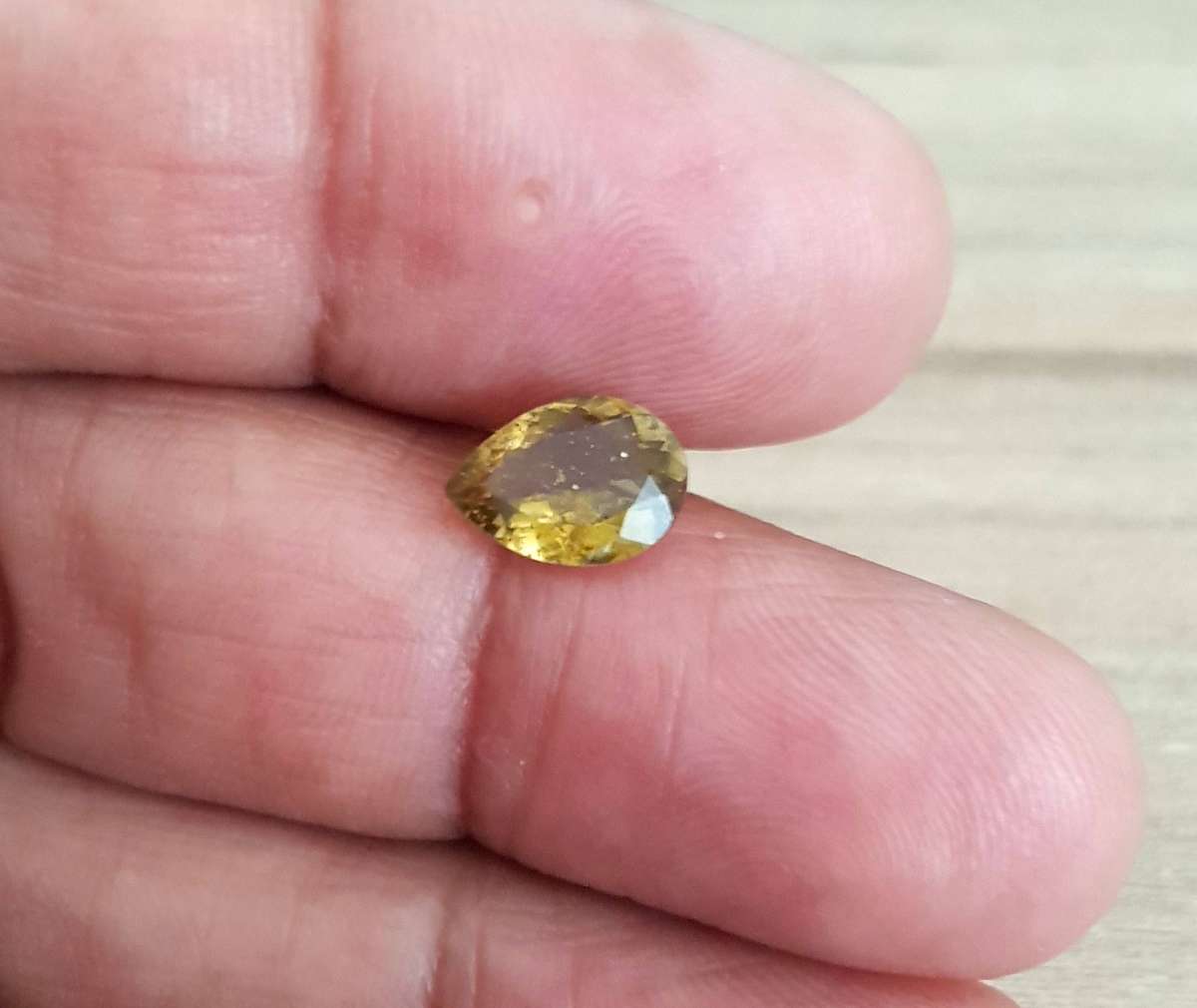 1.61Ct Tourmaline Yellow Pear Cut Natural  Gemstone Nigeria