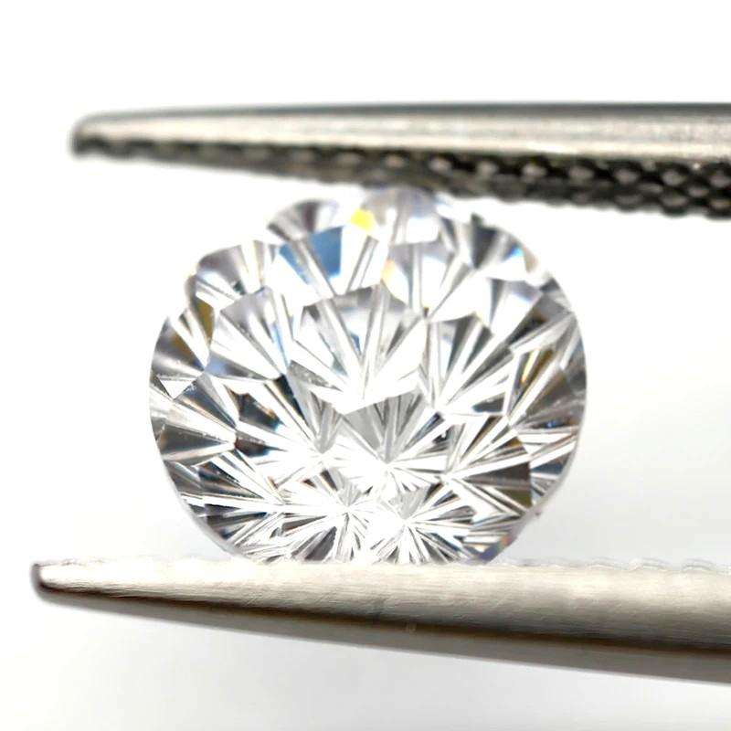 2.76Ct White Cubic Zirconia Pyrotechnic Cut Round shape 7mm