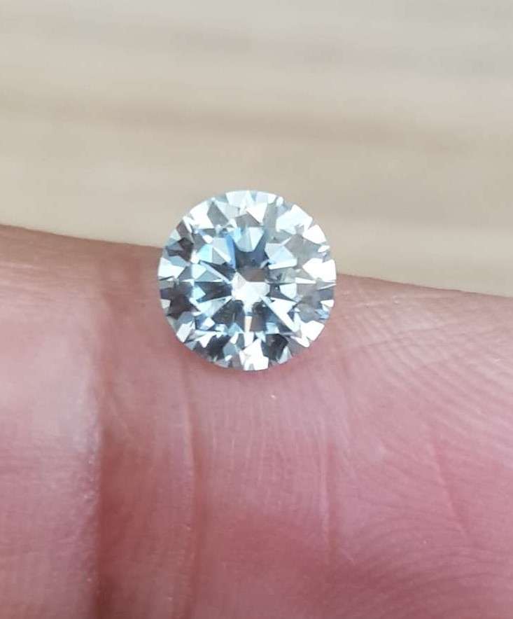 Moissanite 1.00ct  VVS1 Light Blue Round Brilliant Cut Loose Moissanite