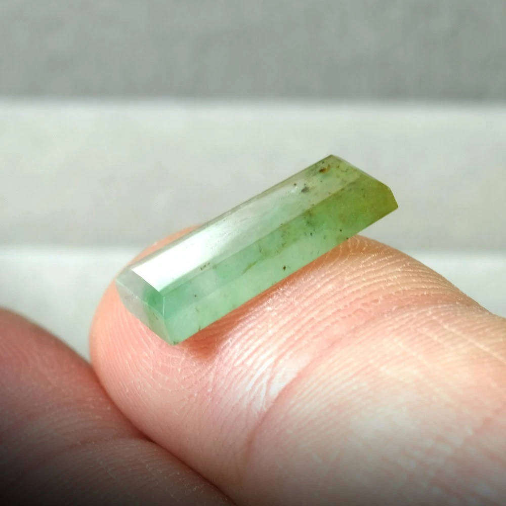 4.10ct Tri-color Jade Trapezoid Natural Jadeite, - Untreated, Burmar Gemstone