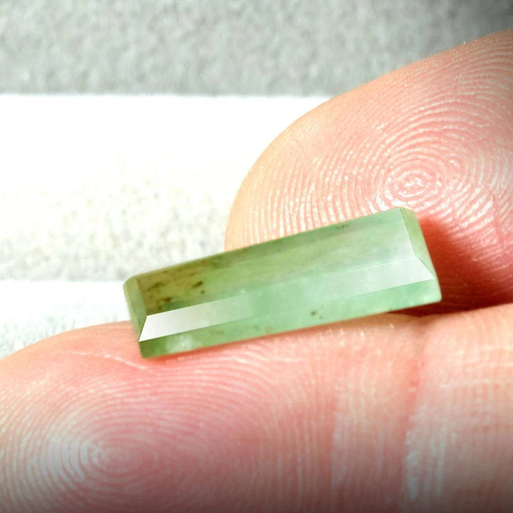 4.10ct Tri-color Jade Trapezoid Natural Jadeite, - Untreated, Burmar Gemstone