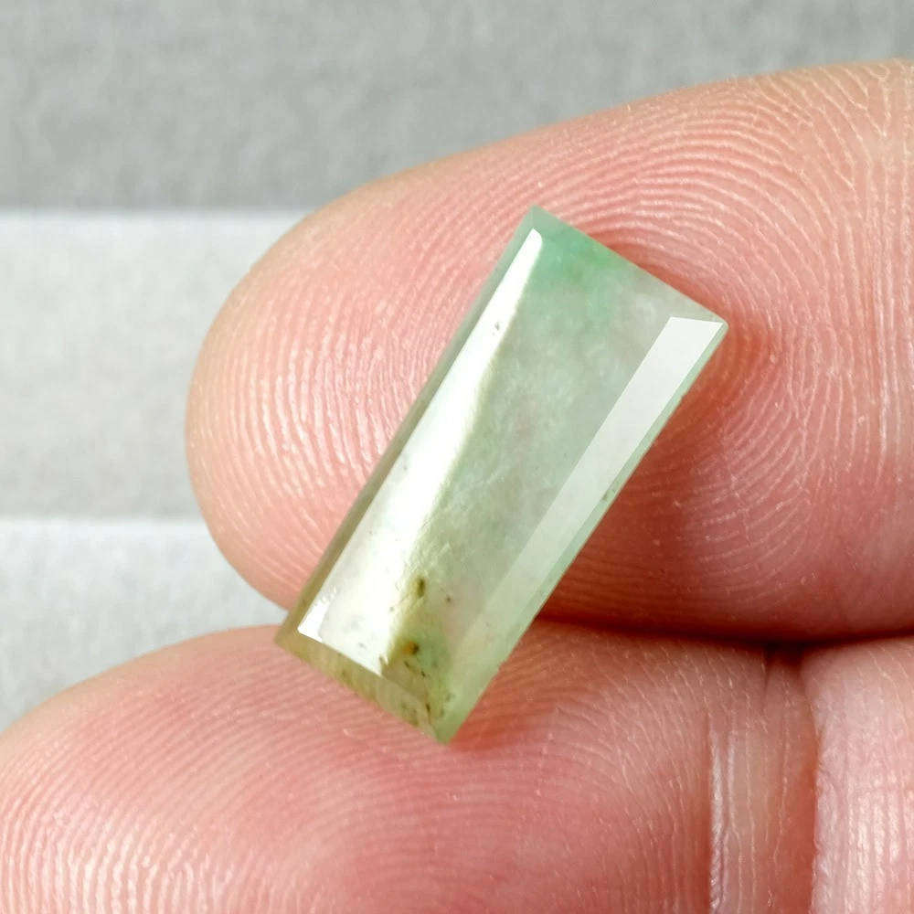 4.10ct Tri-color Jade Trapezoid Natural Jadeite, - Untreated, Burmar Gemstone