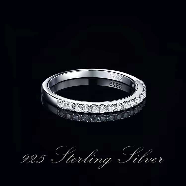 Moissanite Eternity 0.225ct Ring VVSI/D **GRA Certified**  in 925 Sterling Silver