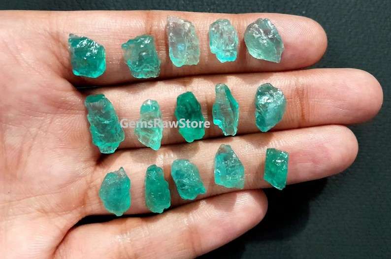 Green Apatite Rough Untreated Size 12-15 MM Gemstone, Loose Gemstone, Crystals Natural