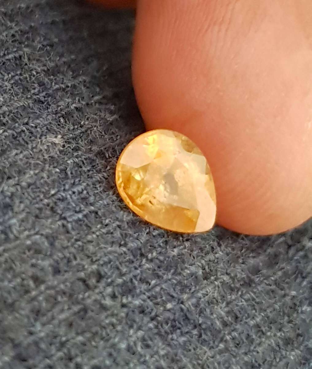 1.89ct  Yellow Sapphire Pear Cut 8x6mm  Madagascar Gem