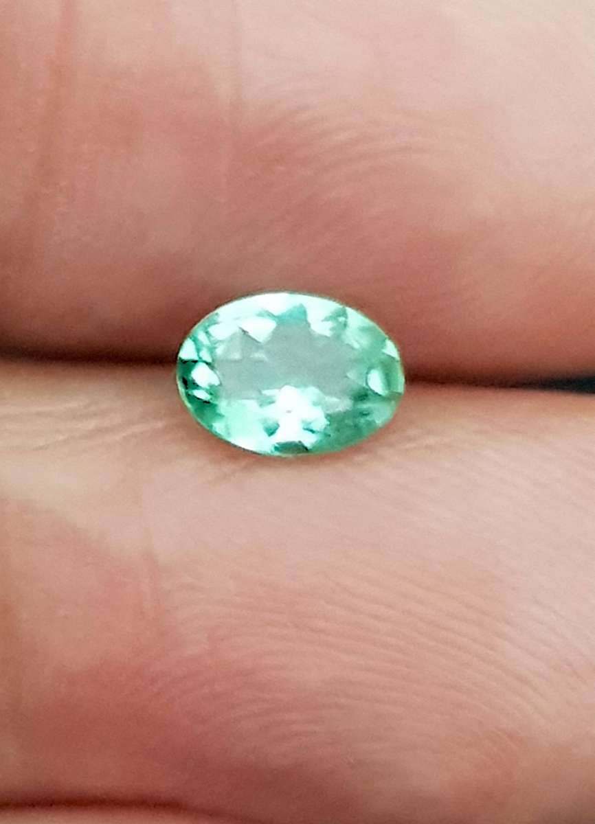 Bluish Green Tourmaline 0.60Ct. Oval Cut Natural Unheated Gemstone