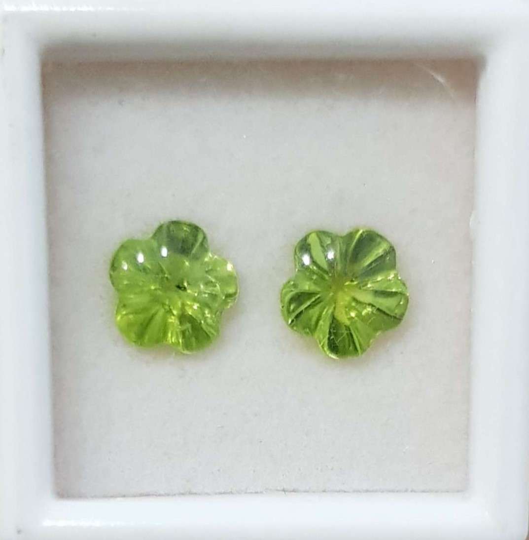 2.72Cts  Peridot Gemstone Earrings 2 Pieces  Set Natural