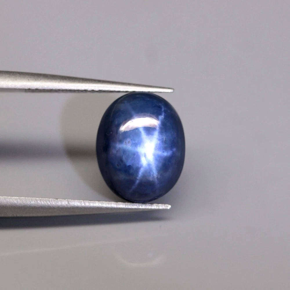 4.50Cts Sapphire 6 Rays Deep Blue Cabochon Natural Perfect Sharp**Unheated**