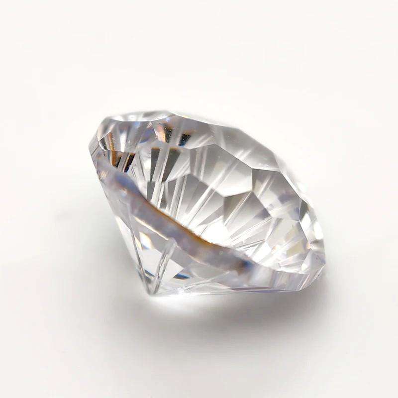 2.76Ct White Cubic Zirconia Pyrotechnic Cut Round shape 7mm