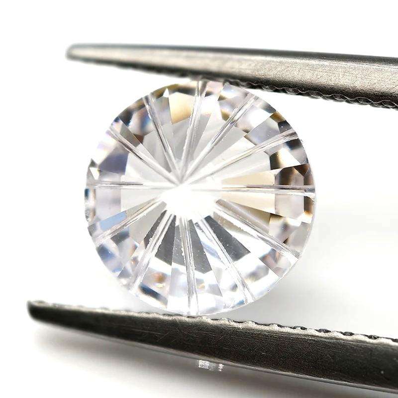 2.76Ct White Cubic Zirconia Pyrotechnic Cut Round shape 7mm