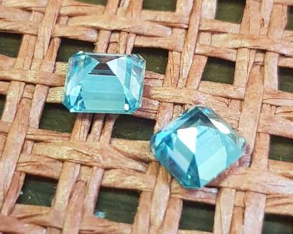 2.55CT  MOISSANITE BLUE ASSCHER CUT VVSI  BRILLIANT CUT **PAIR**