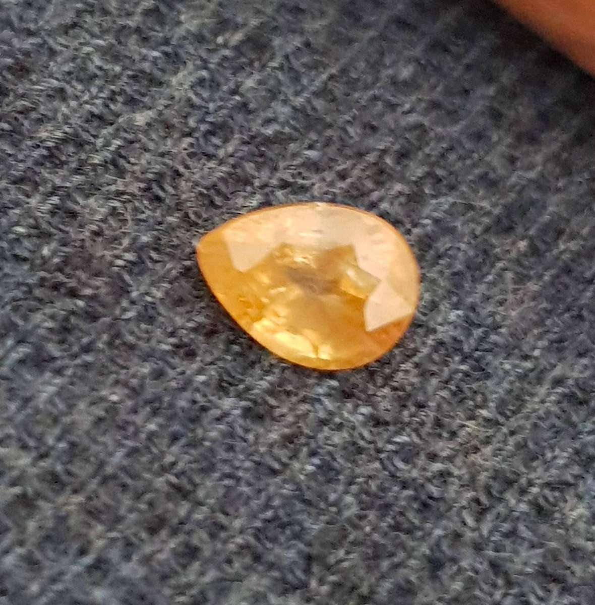 1.89ct  Yellow Sapphire Pear Cut 8x6mm  Madagascar Gem