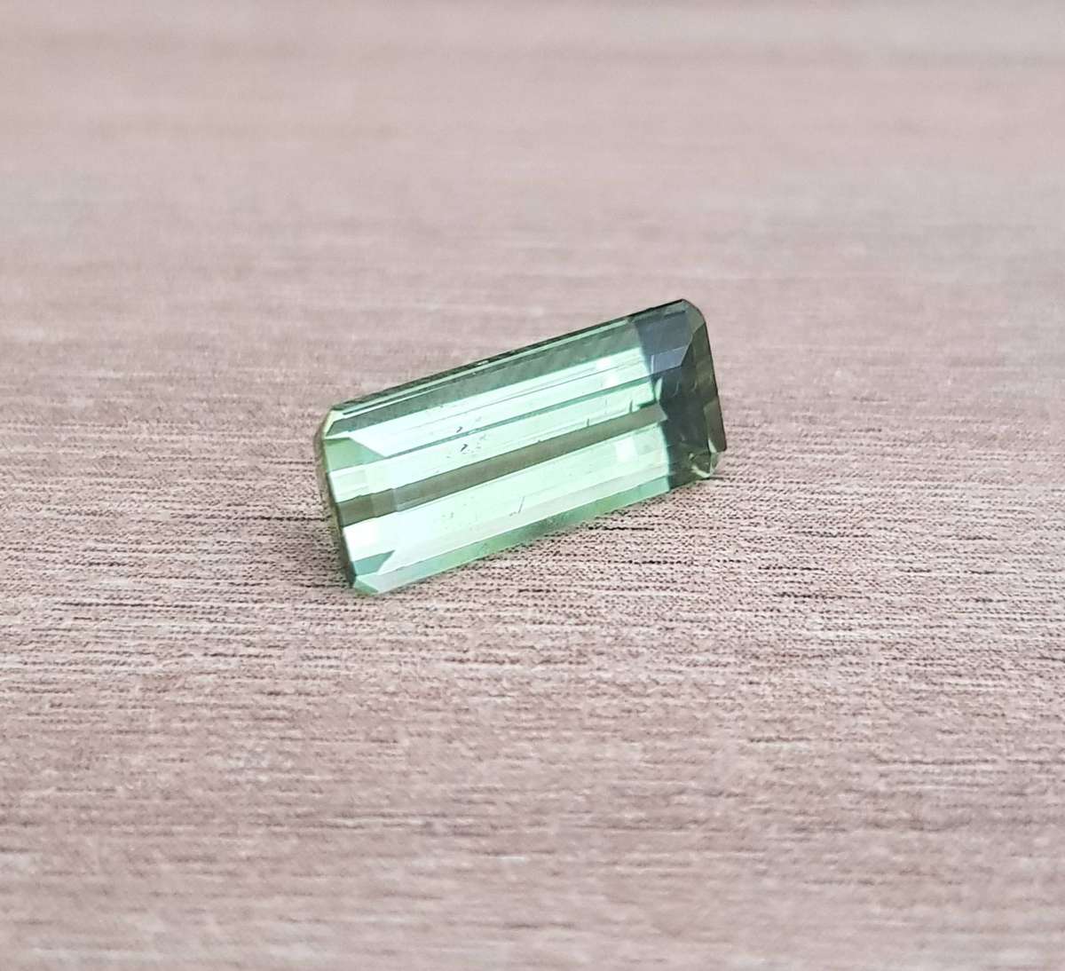 3.44ct Bluish Green Tourmaline  Octagon 12.8x5.7mm Natural - Unheated, Africa Gem