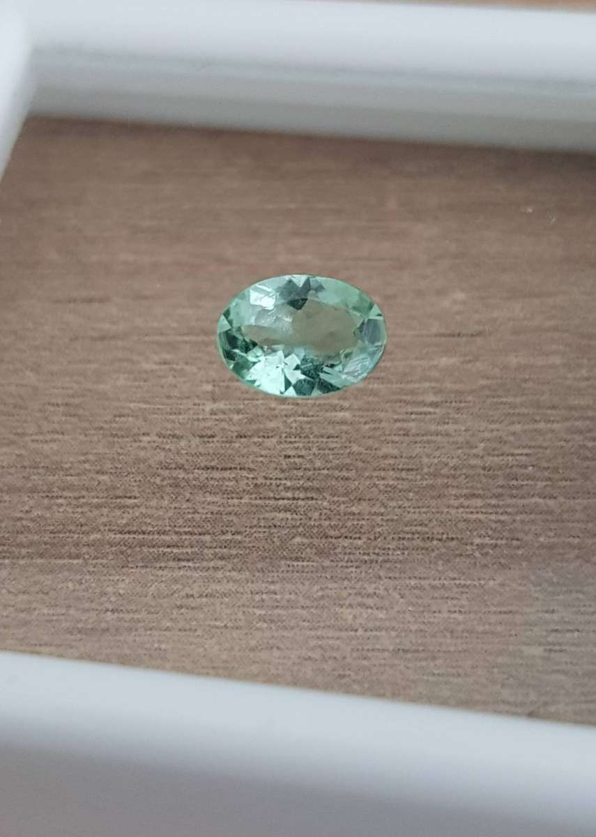 Bluish Green Tourmaline 0.60Ct. Oval Cut Natural Unheated Gemstone