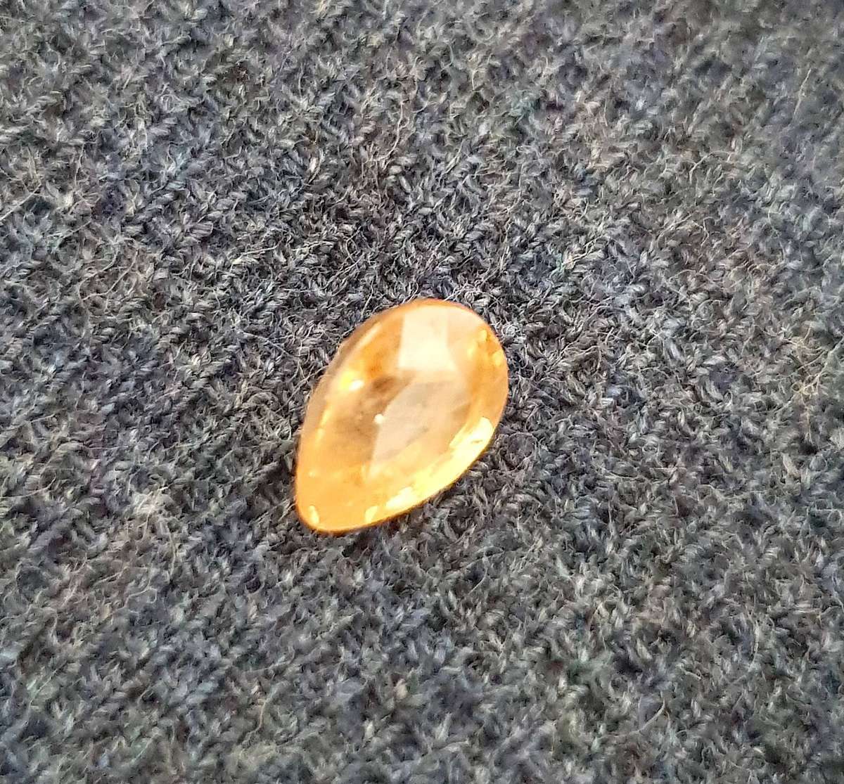 1.89ct  Yellow Sapphire Pear Cut 8x6mm  Madagascar Gem