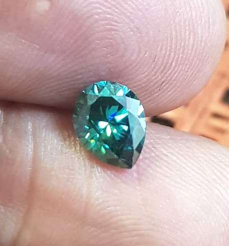 1.12ct MOISSANITE PEAR CUT **PEACOCK BLUE** VVS1  COLOUR  LOOSE GEM