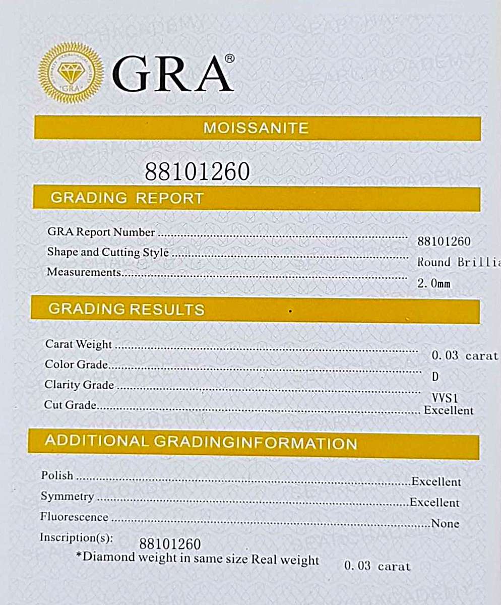 Moissanites 2.00mm D / VVS1  1.00ct **GRA Certified** Small Size 0.03cts Stones Loose