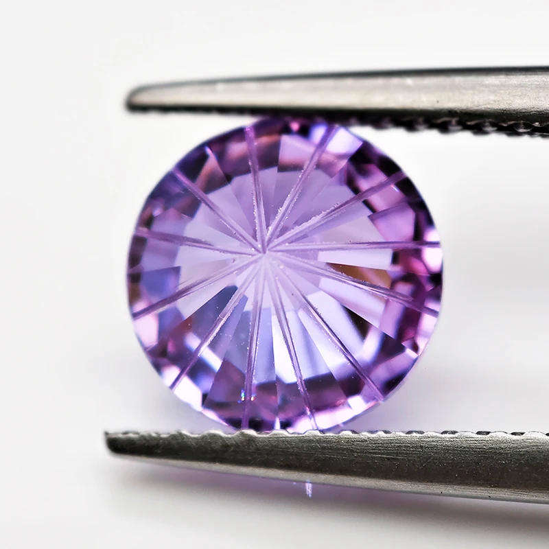 2.76Ct Purple Cubic Zirconia Pyrotechnic Cut Round shape 7mm