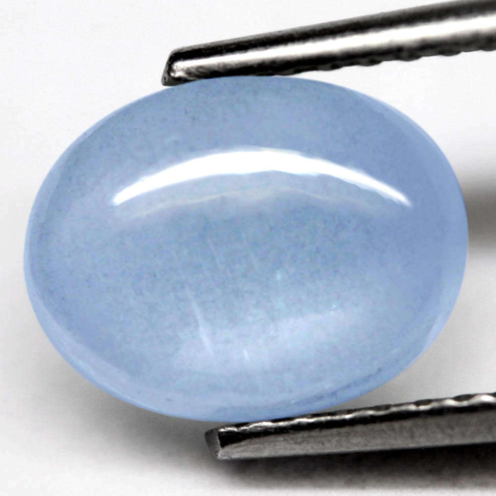 1.56Ct.  Aquamarine Ocean Blue Oval Cabochon Brazil Ravishing Natural Gemstone