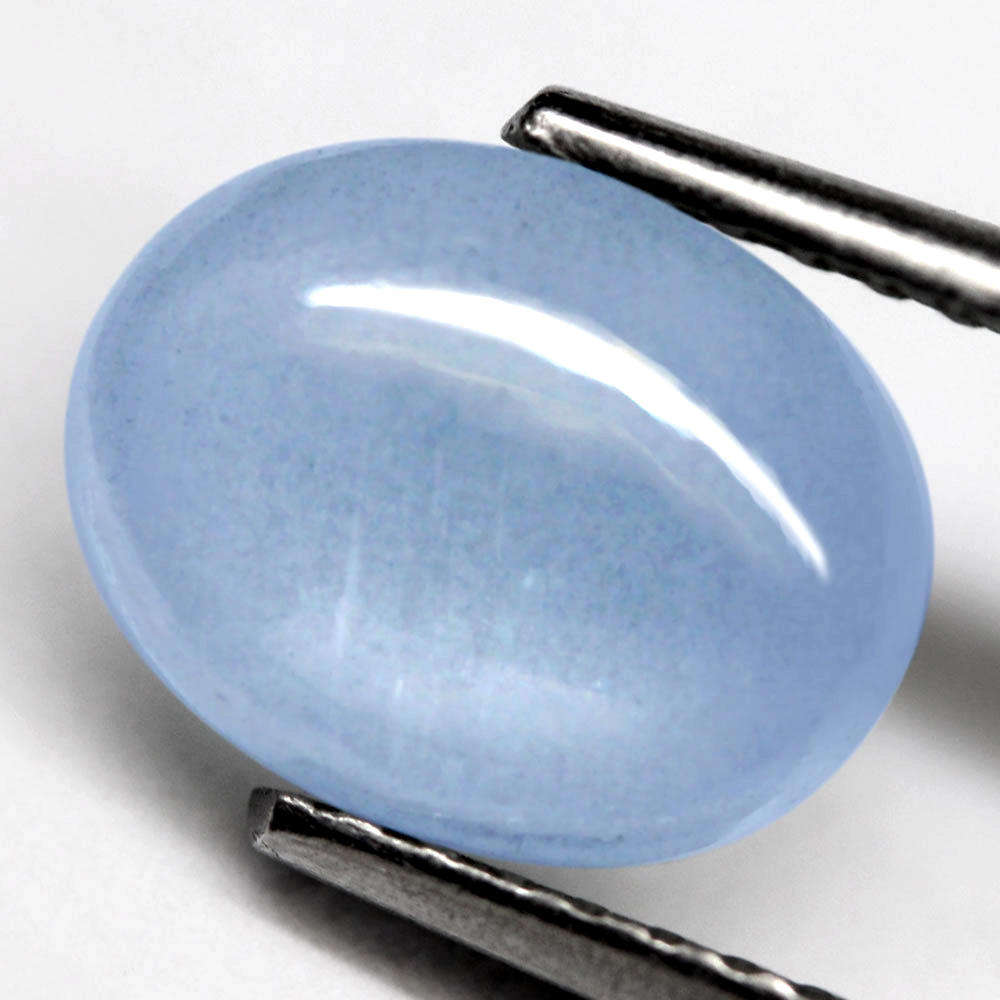 1.56Ct.  Aquamarine Ocean Blue Oval Cabochon Brazil Ravishing Natural Gemstone
