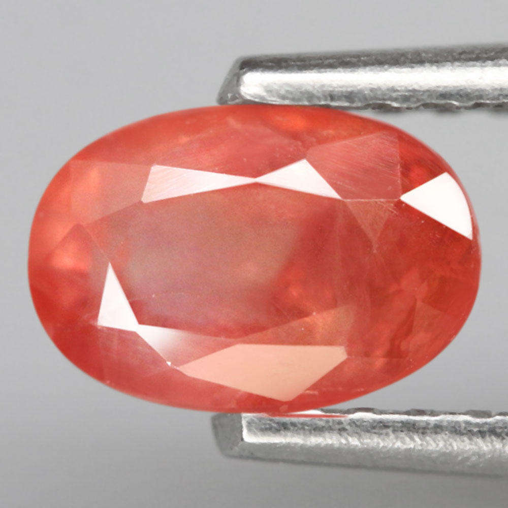 0.80Ct.  Sapphire Orange Oval Facet Unheated Songea Tanzania Natural Gemstone