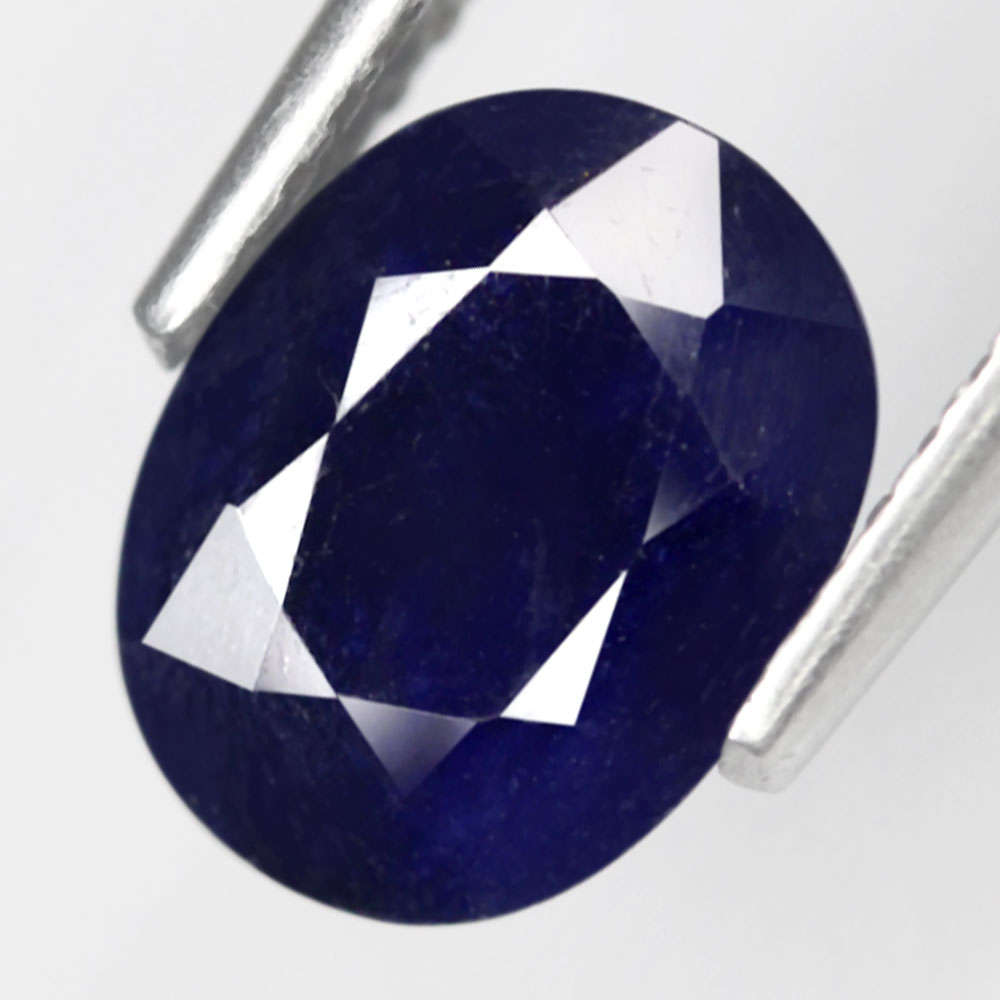 2.15Ct. Sapphire Blue Oval Shape Australia Precious Gem Ravishing! Normal Heated