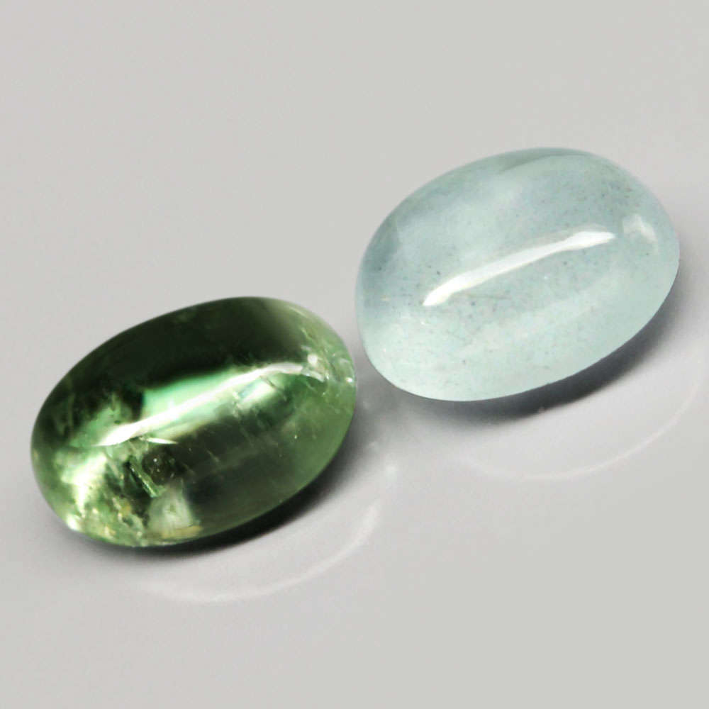 1.61Ct.Tourmaline Bluish Green & Ocean Blue Cabochon Mozambique  Natural Gemstone