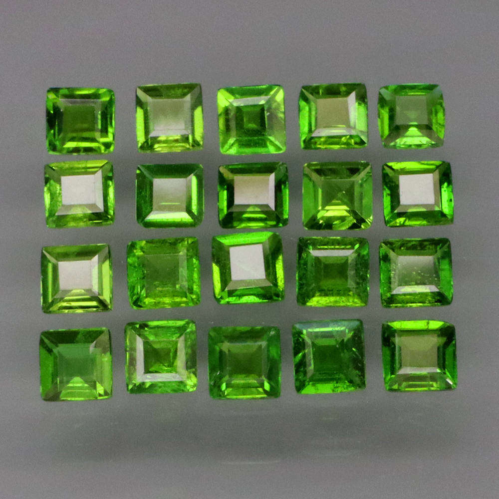Chrome Diopside Square 3mm.Russian Top Green 1Pcs/0.145Ct Natural