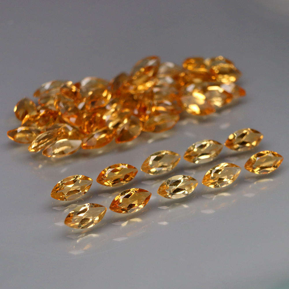Yellow Citrine Marquise 1Pcs/0.24Ct. 6x3 mm. Brazil Full Sparkling