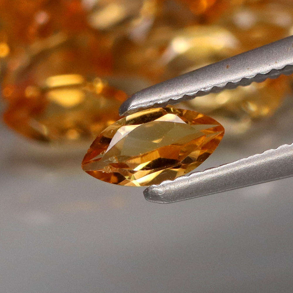 Yellow Citrine Marquise 1Pcs/0.24Ct. 6x3 mm. Brazil Full Sparkling