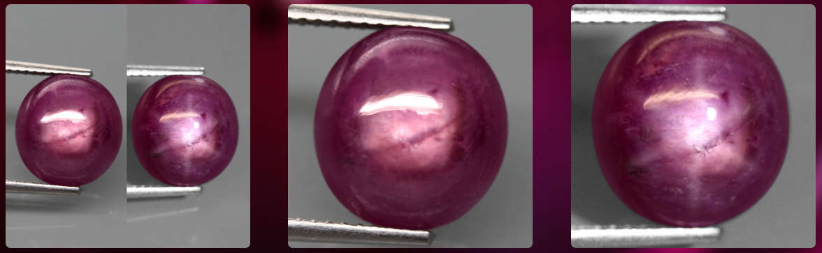 9.38Ct.  Ruby Star 6 Rays Purplish Red Oval Cabochon Winza,Tanzania Unheated
