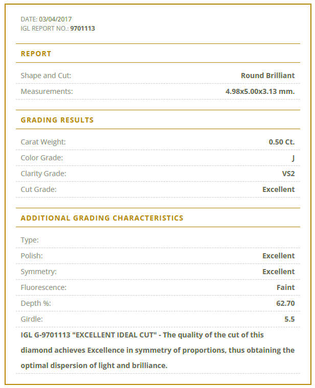 0.50Cts Diamond**Certified**  J/VS2Natural Loose  Natural