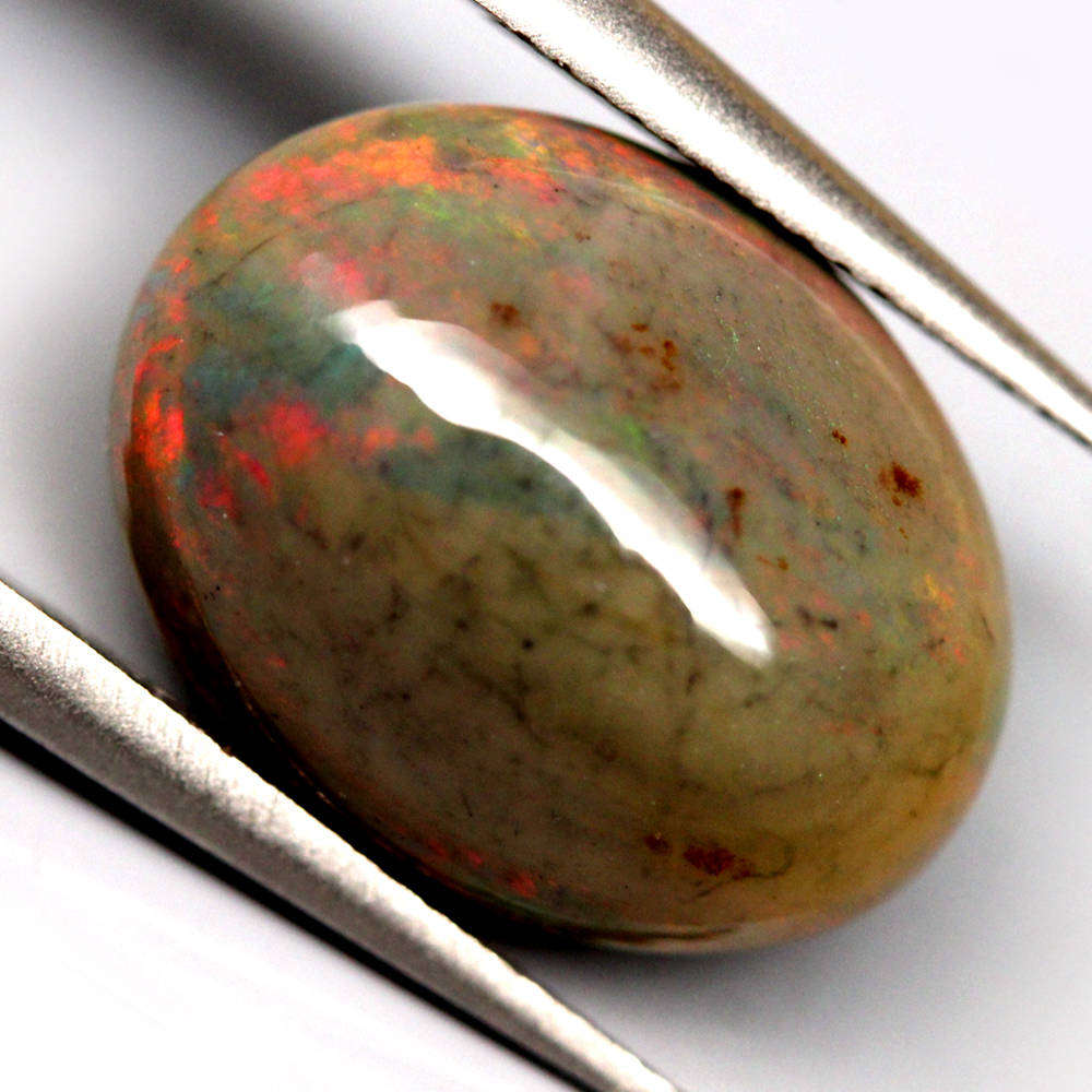 4.26Ct. Opal Oval Cabochon Multi Colors Glittering Rainbow 3D Ethiopian Gemstone