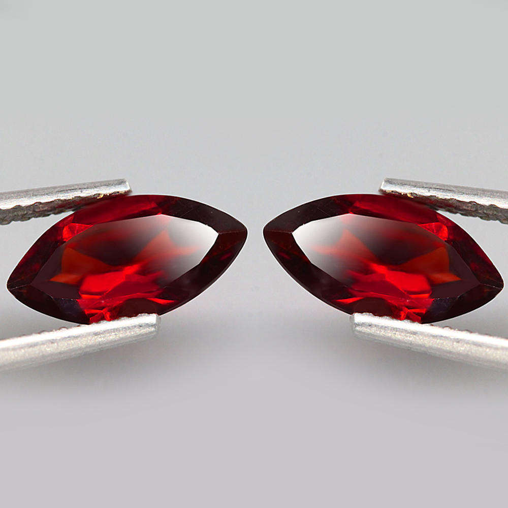 2.09Ct. Spessartine Garnet Red Marquise **PAIR**Namibia Sparkling!Natural Gemstone
