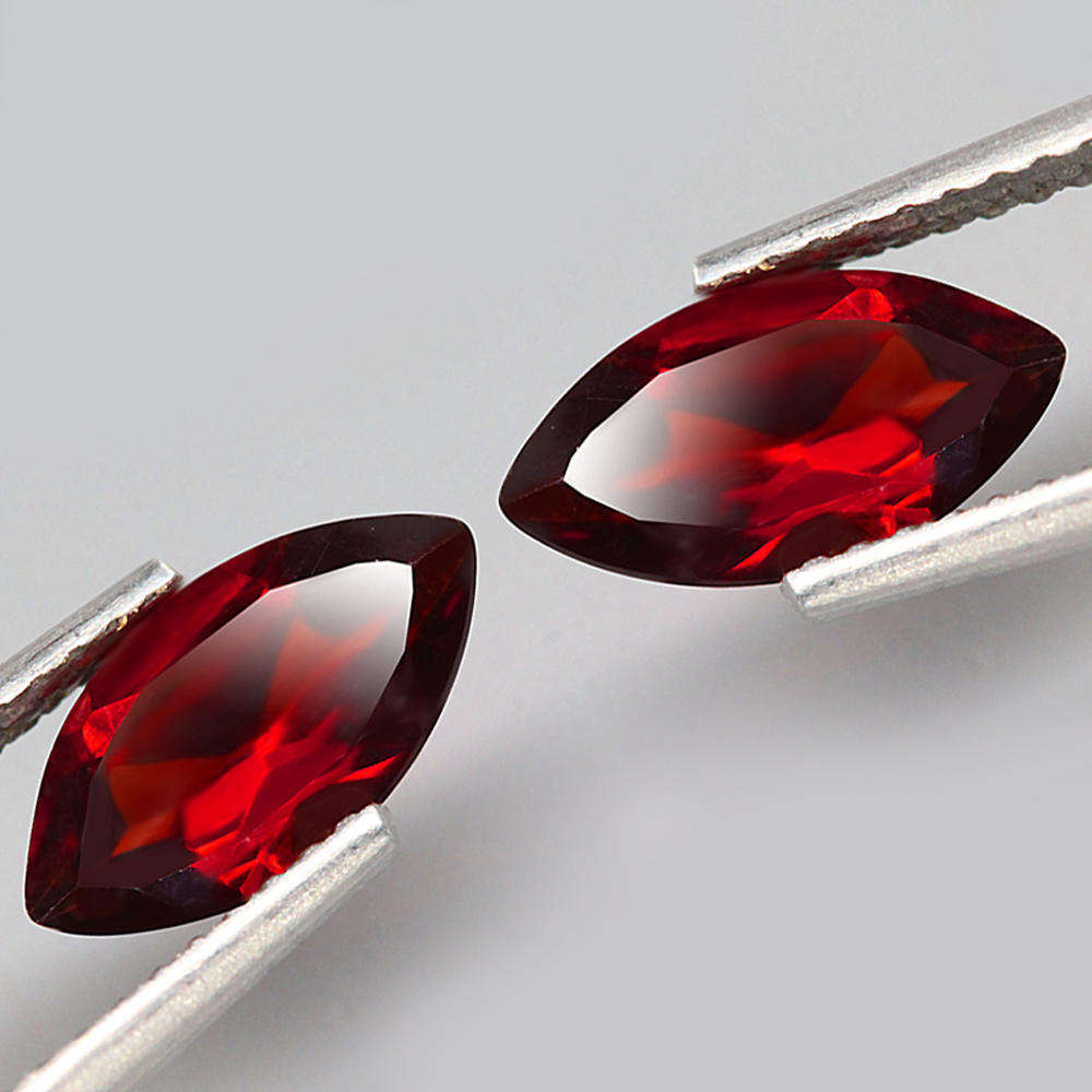 2.09Ct. Spessartine Garnet Red Marquise **PAIR**Namibia Sparkling!Natural Gemstone