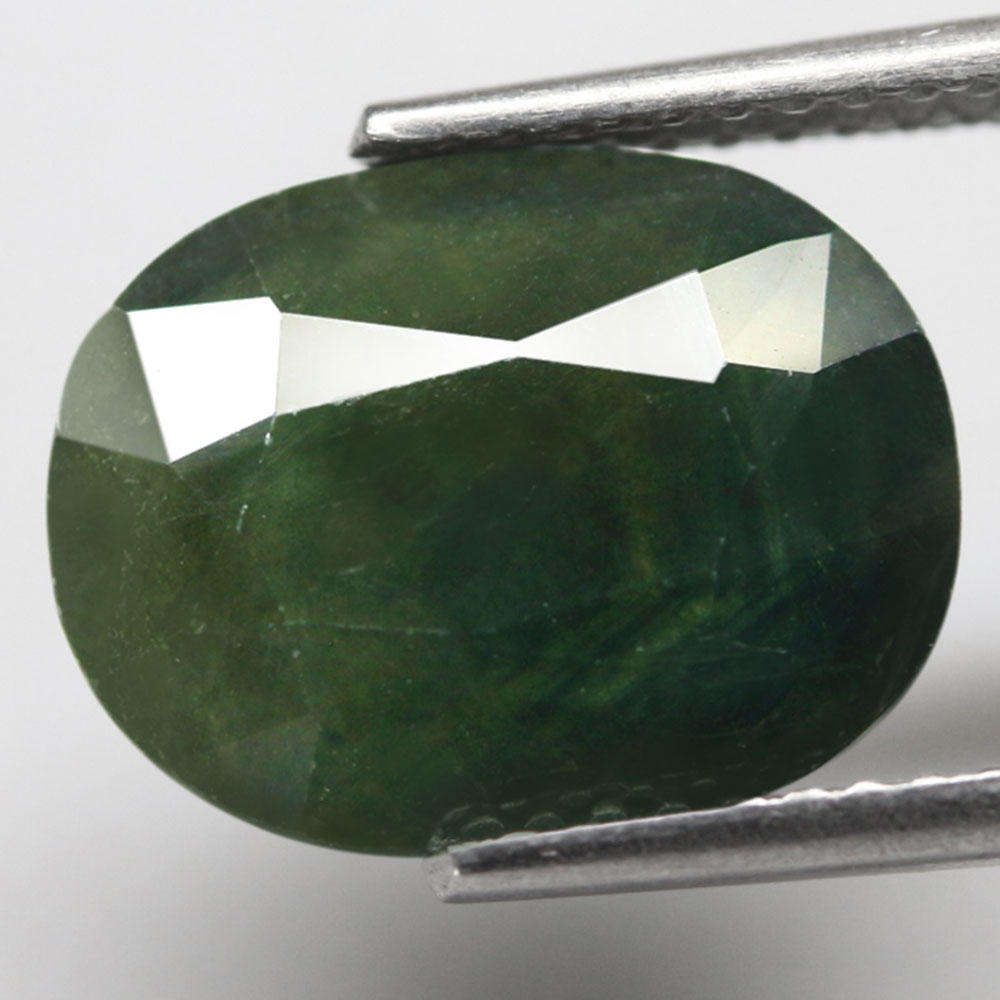 4.36Ct. Sapphire Bluish Green Oval Facet Normal Heated Natural Gemstone