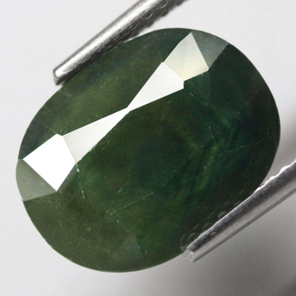4.36Ct. Sapphire Bluish Green Oval Facet Normal Heated Natural Gemstone