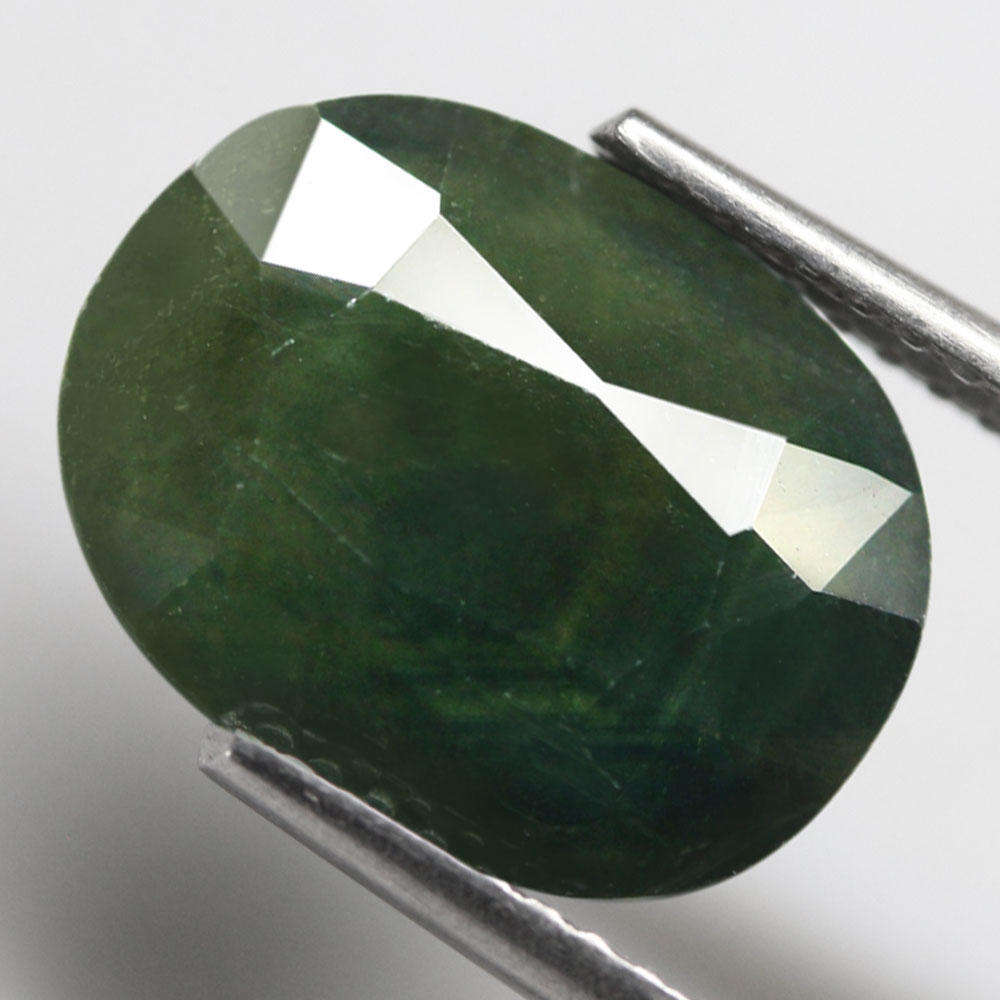 4.36Ct. Sapphire Bluish Green Oval Facet Normal Heated Natural Gemstone