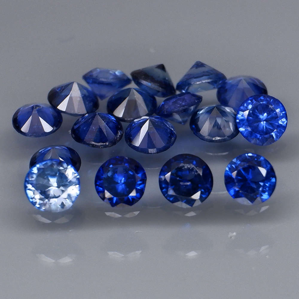 Sapphire Round**Corn Flower Blue** Diamond Cut 0.127/3mm. Ceylon Sri Lanka