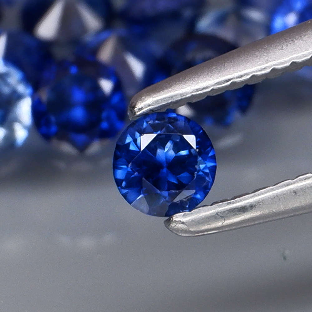 Sapphire Round**Corn Flower Blue** Diamond Cut 0.127/3mm. Ceylon Sri Lanka
