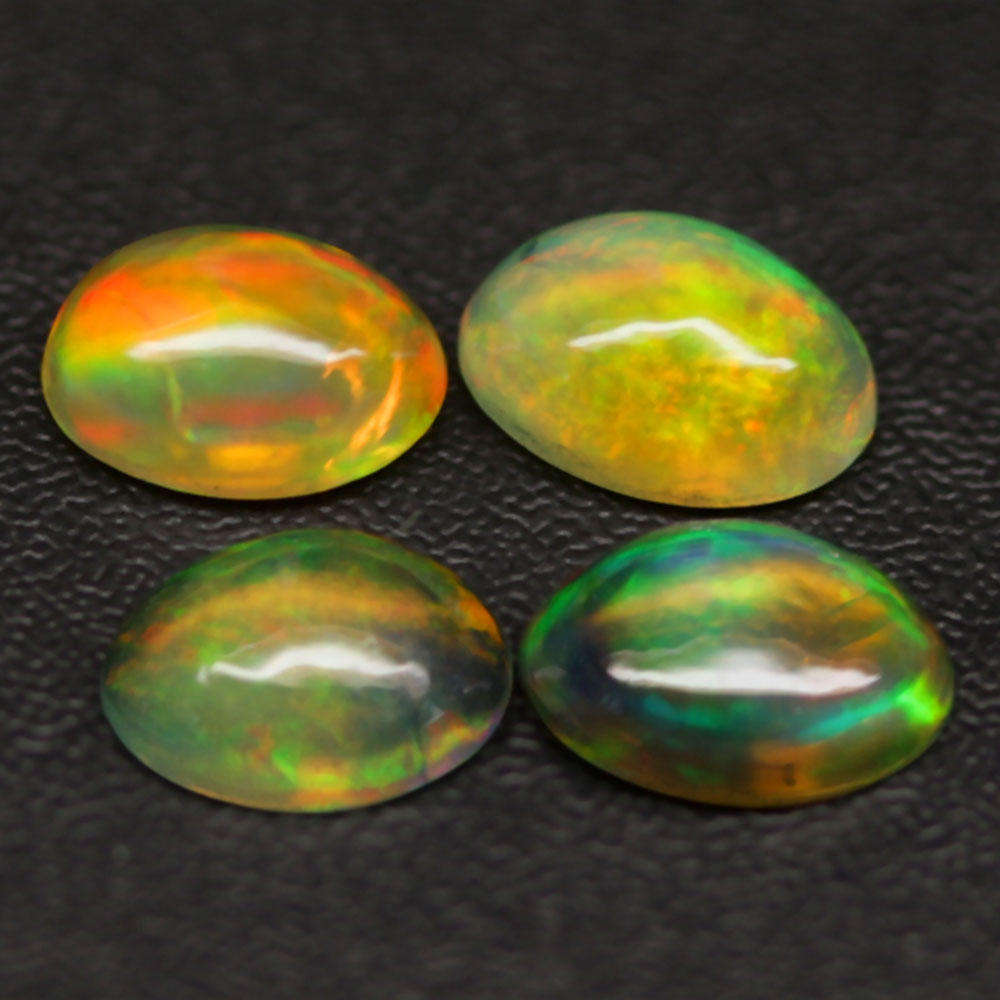 1.29Ct. Opal Oval Cabochon Multi Colors Glittering Rainbow 3D Ethiopian