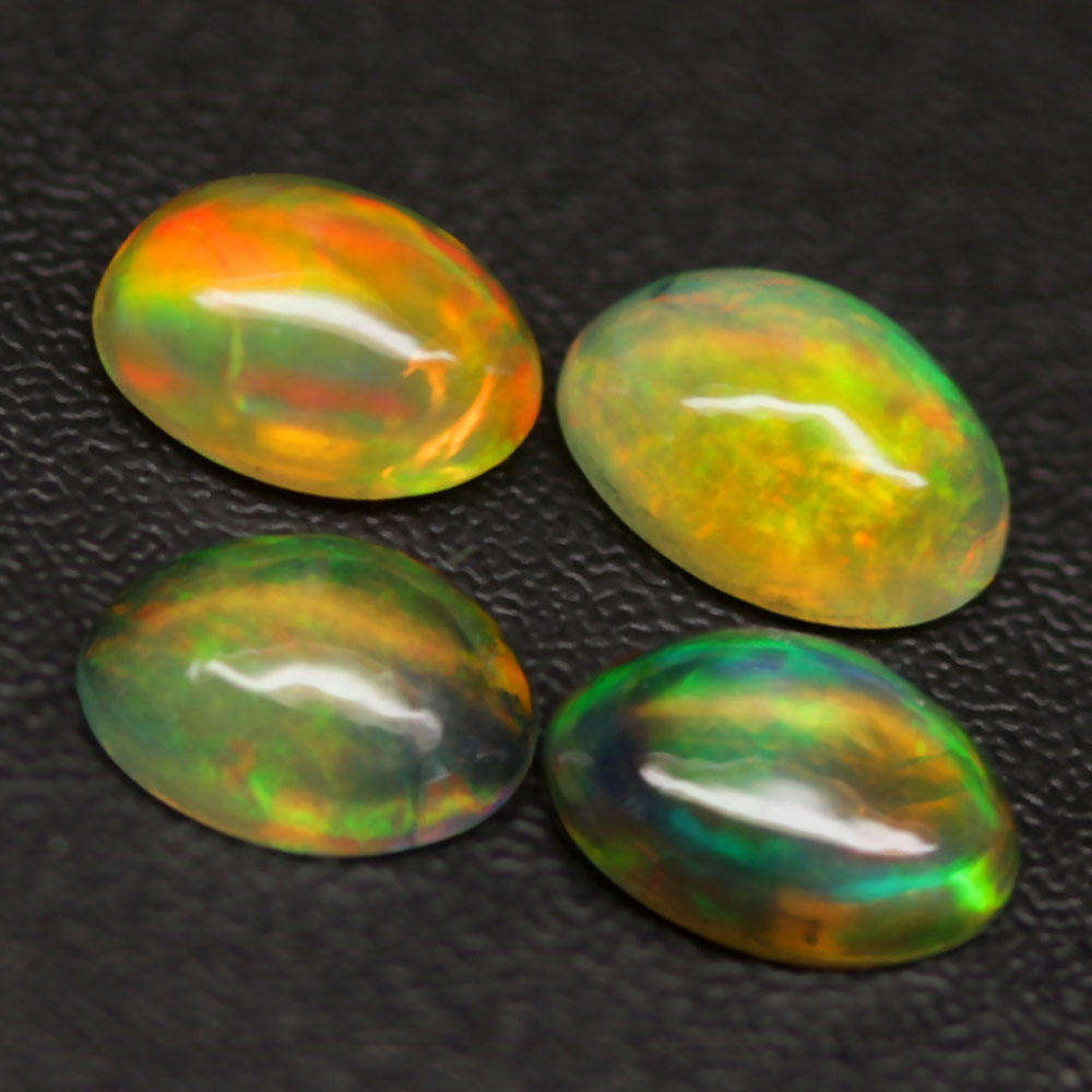 1.29Ct. Opal Oval Cabochon Multi Colors Glittering Rainbow 3D Ethiopian