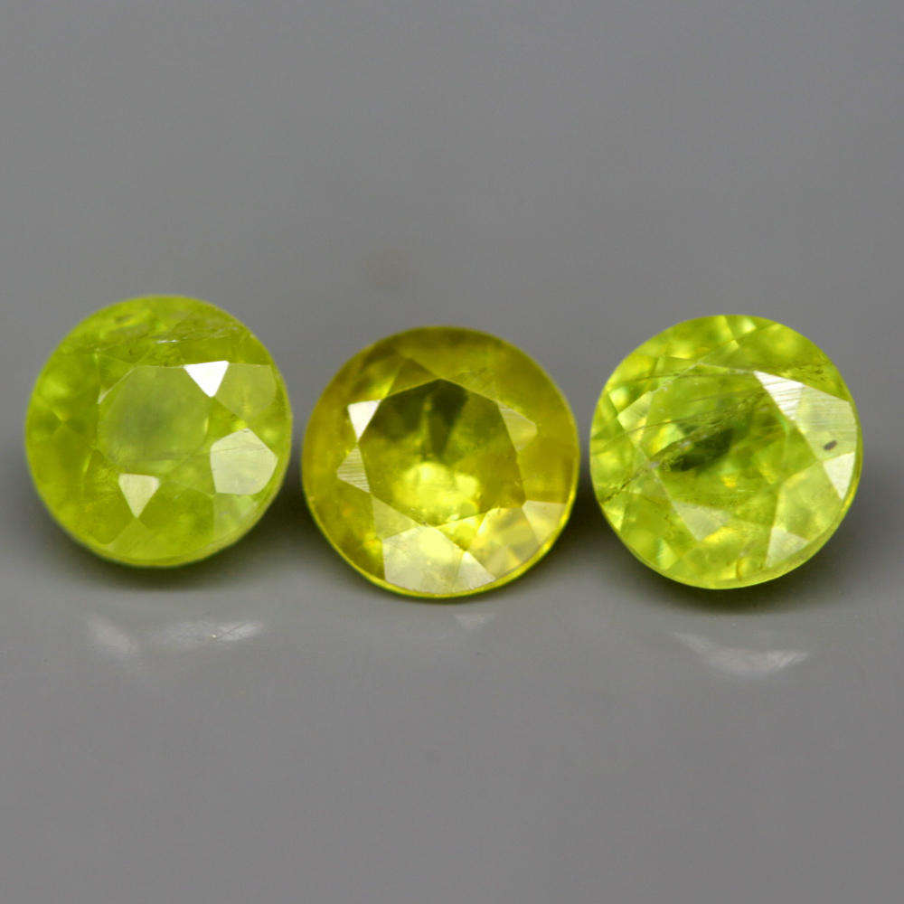 1.06Ct. Sphene Yellowish Green Round Madagascar Ravishing!Natural Gemstone