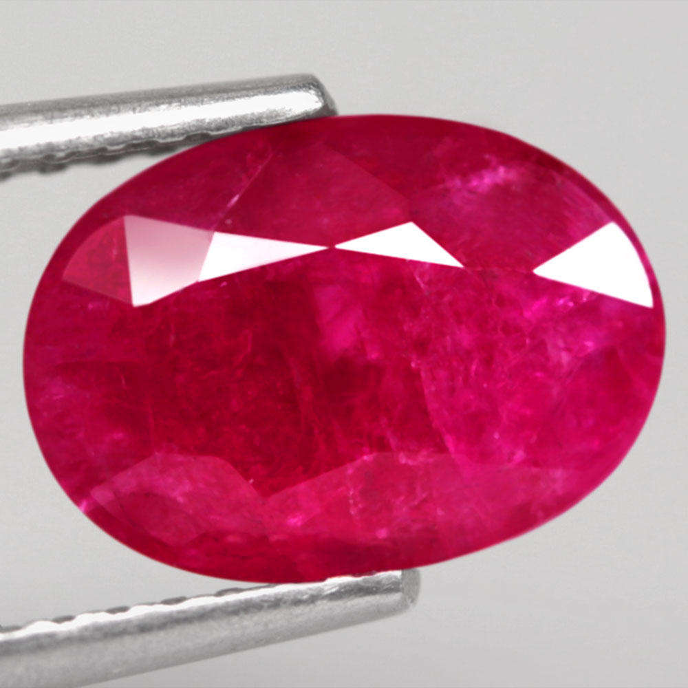 2.26Ct.  Ruby Pinkish Red Oval Big Normal Heated Winza,Tanzania Natural Gemstone
